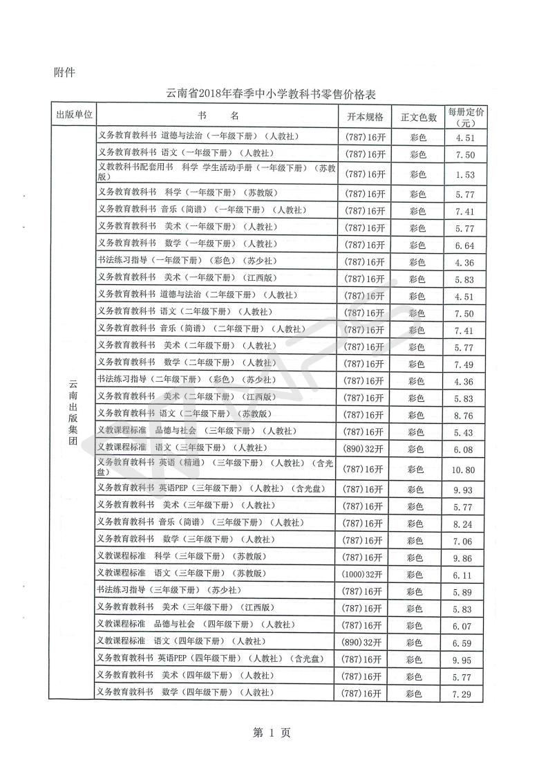 云南省物价局关于公布云南省2018年春季中小学教科书零售价格的通知_03.jpg