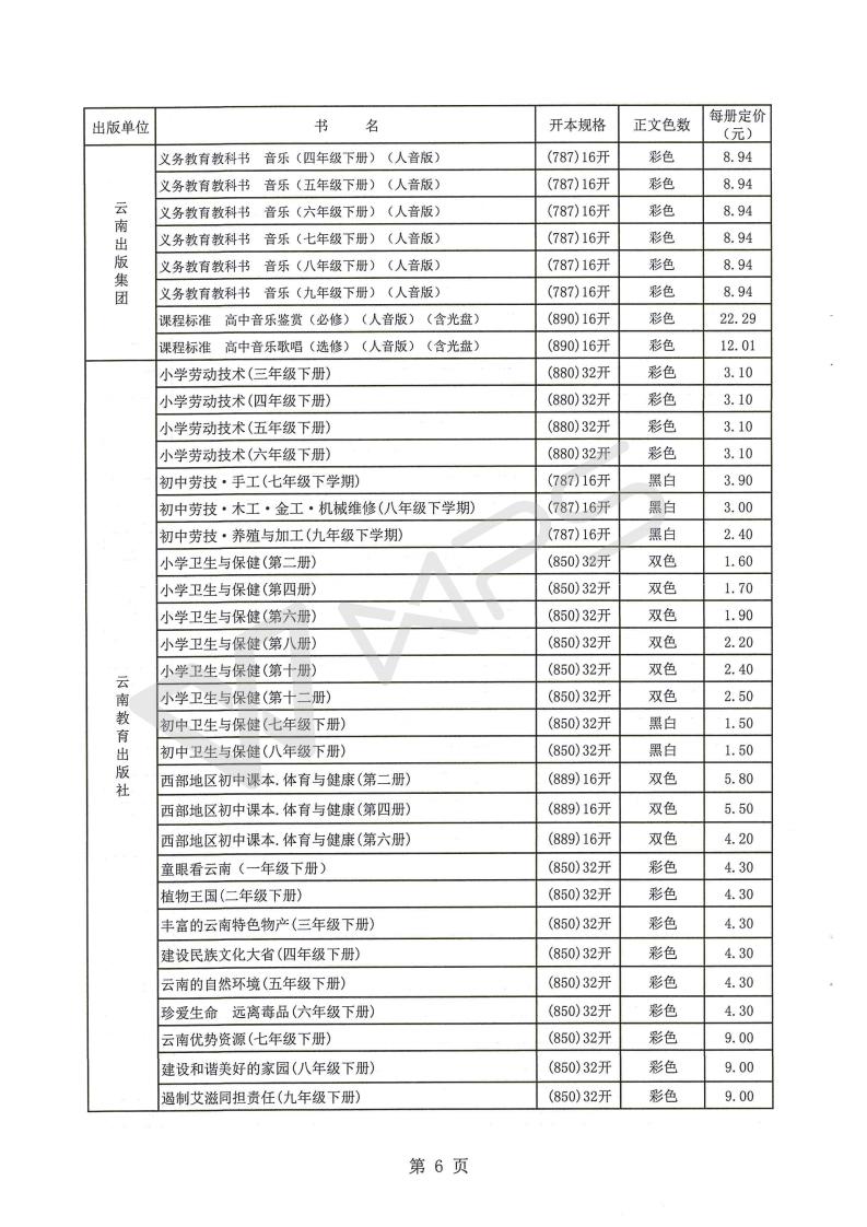 云南省物价局关于公布云南省2018年春季中小学教科书零售价格的通知_08.jpg