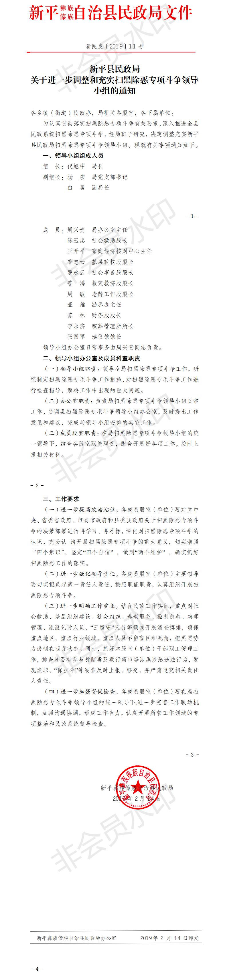 新民发〔2019〕11号  关于进一步调整和充实扫黑除恶专项斗争领导小组的通知.jpg
