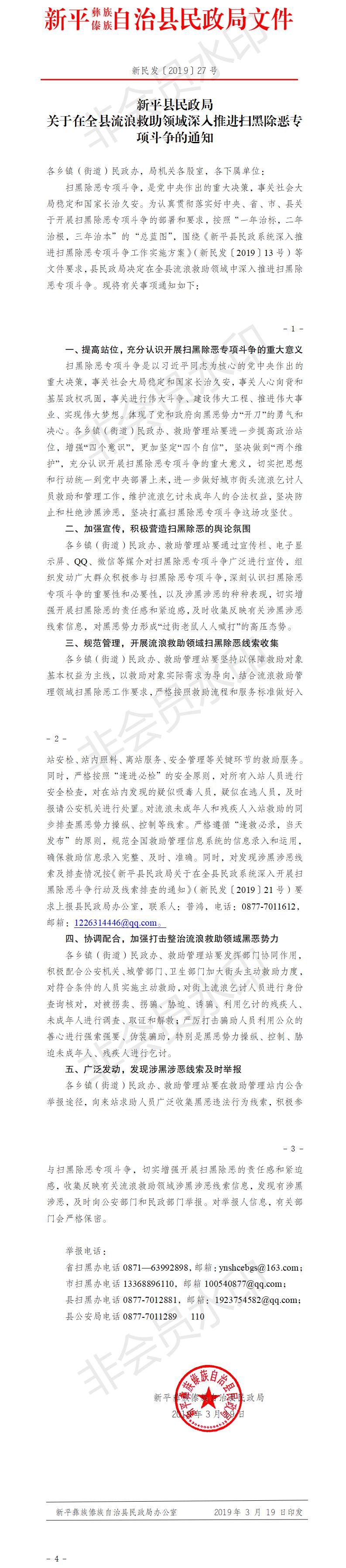 新民发〔2019〕27号  新平县民政局关于在全县流浪救助领域深入推进扫黑除恶专项斗争的通知.jpg